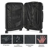 Roshanda ensemble de valises 3 pièces, balances à bagages, serrure TSA, valise de voyage légère en ABS à coque rigide, ensembles de bagages à main Trolley 5