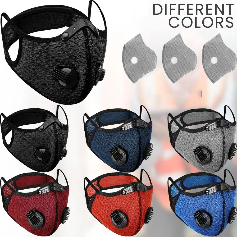 Breathable Ergonomic Adjustable Dust Mask with Washable Activated Carbon Filters