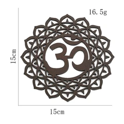 Elegant Wooden Mandala Wall Art with Om Symbol - Spiritual Home Decor & Aesthetic Accent - 15cm (Om)