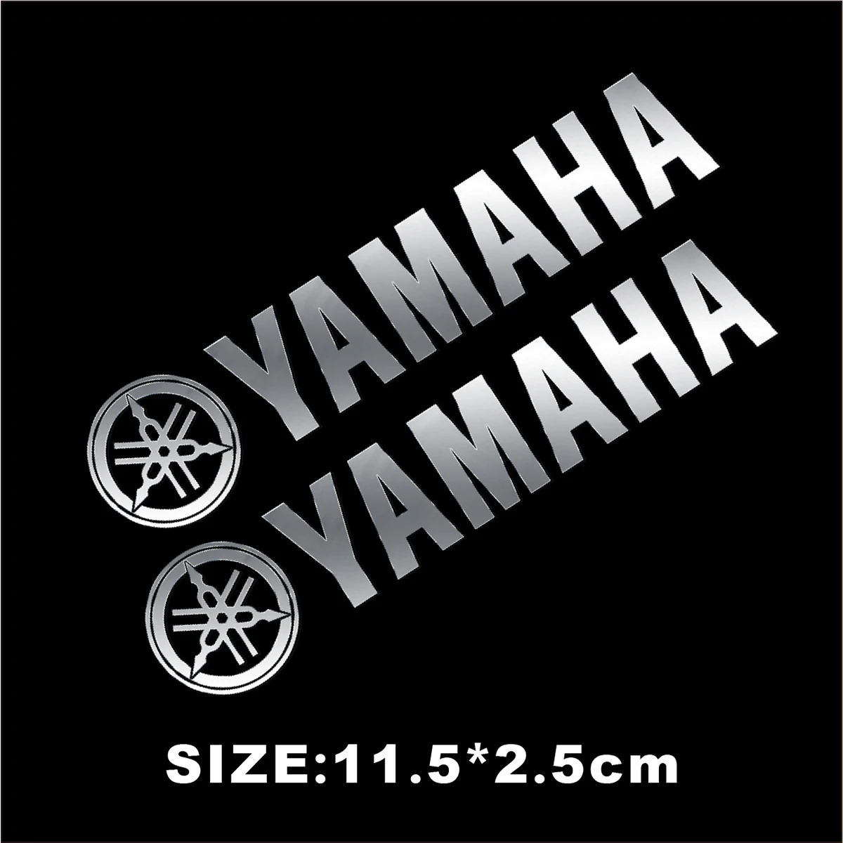 1 Pcs Metall Yamaha Aufkleber Logo Motorrad Tank Aufkleber Silber