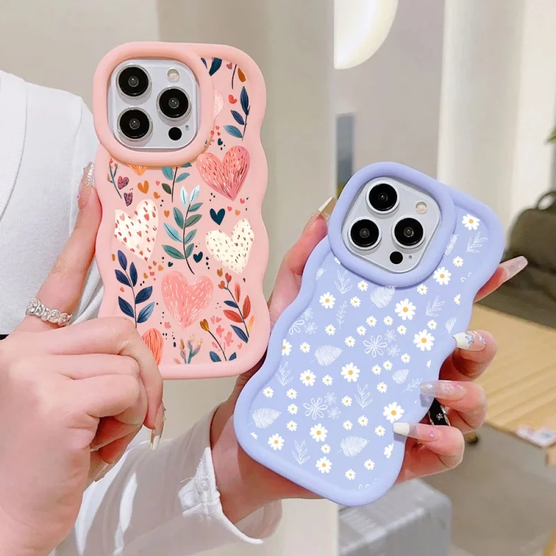 Love Heart Leaves Daisy Phone Case