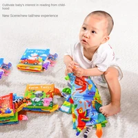 Libro de tela con cola de Animal, libro emergente para morder, iluminación educativa, educación temprana, juguetes cognitivos infantiles de 0 a 3 años - Imagen 2