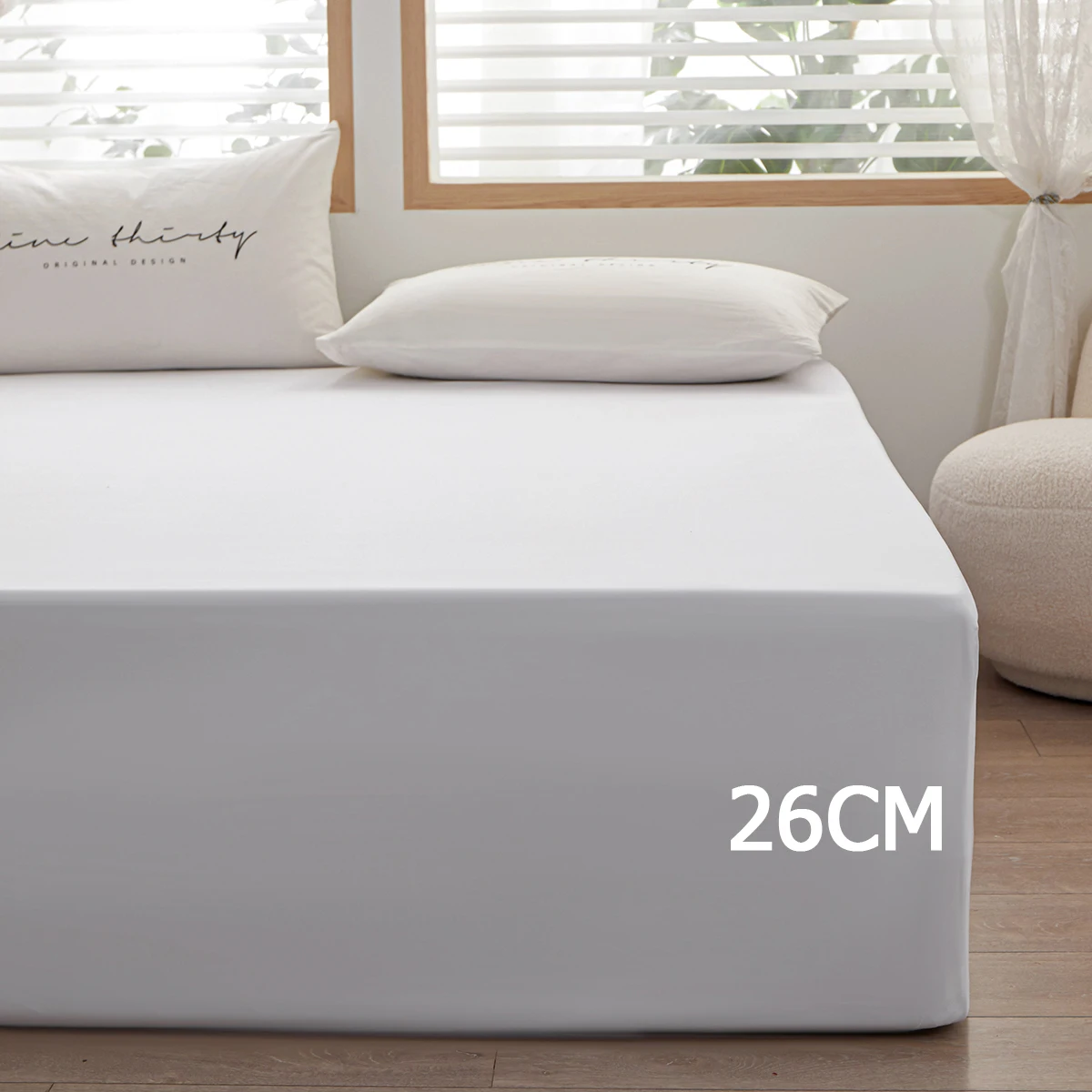 1pc 100% polyester high Deep snug fit Egyption Quality Fitted Sheet only Elastic Band Around Mattress Easy Care(no pillowcases) 4