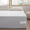 1pc 100% polyester high Deep snug fit Egyption Quality Fitted Sheet only Elastic Band Around Mattress Easy Care(no pillowcases) 4