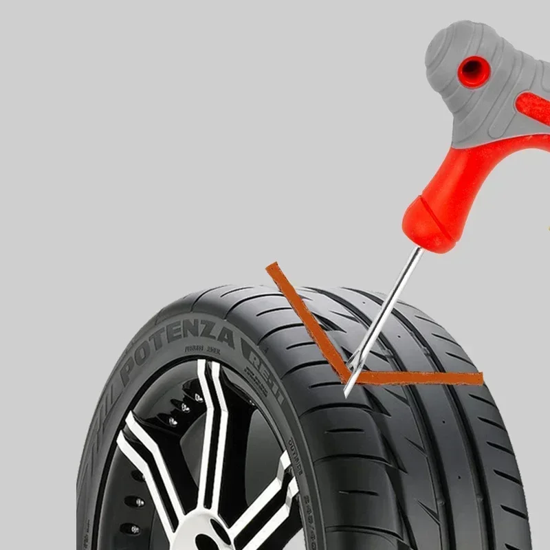 Motorcycle Tire Repair Tool Kit with Rubber Strips Tubeless Tyre Puncture Studding Plug Set Car Truck Vacuum Tire Repair amagi