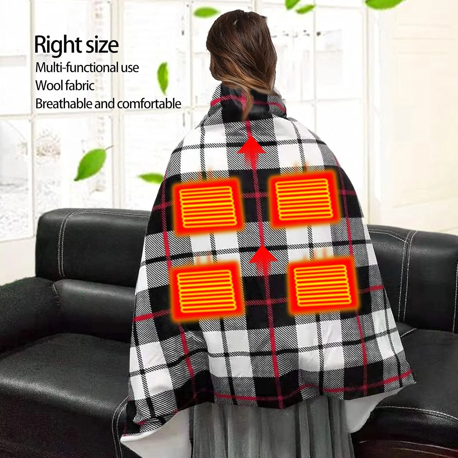 Heated Blankets, Heating Blankets 5V Input Voltage USB Heated 42℃-50℃ Throw Blanket Wool Fabric for for Office