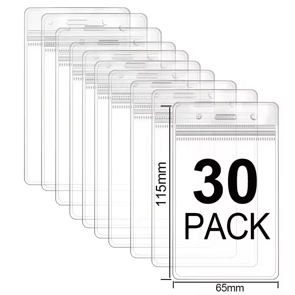 Universal Extra Thick Waterproof Vertical ID Badge Holder - HD Clear Protective Card Case