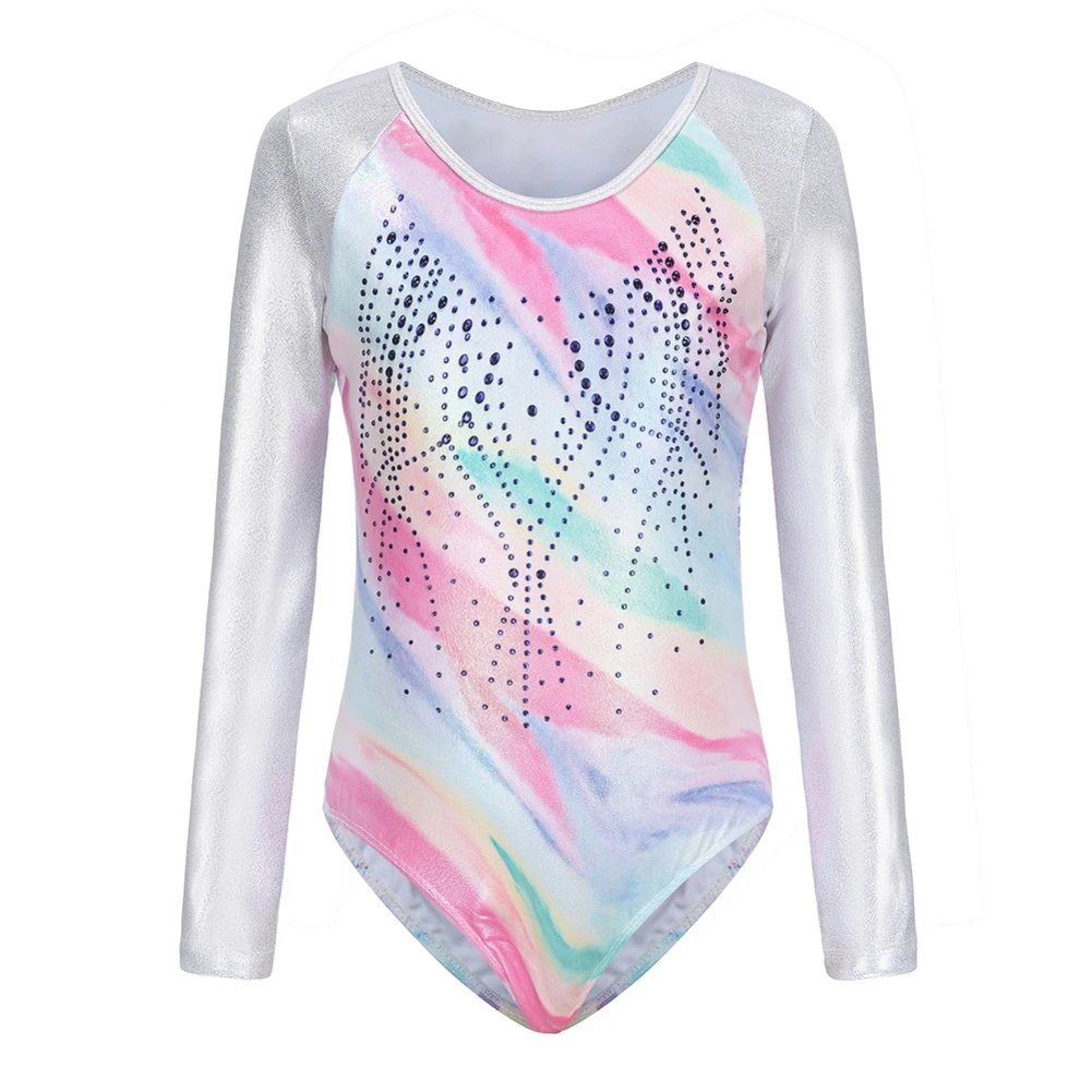 Kids Long Sleeve Toddler Leotard Gymnastics Sparkly Tumbling Dance Leotards For Girls Kids Teens 5-12 Years
