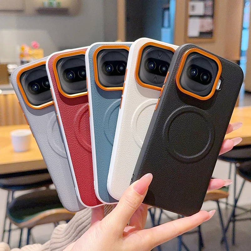 Leather Texture Phone Case with Raised Camera Protection
