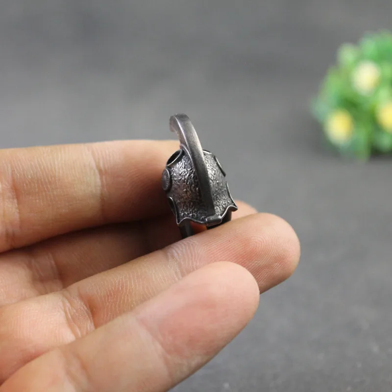 검은 고대 그리스 스파르타 전사 흉터 헬멧 우산 밧줄 칼 구슬 보석 DIY Paracord 열쇠 고리 매는 밧줄 펜던트 액세서리