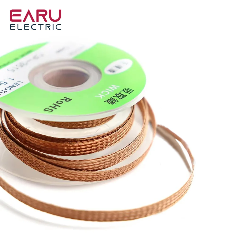 1.5mm 2mm 2.5mm 3mm 3.5mm Width 1.5M Length Desoldering Braid Welding Solder Remover Wick Wire Lead Cord Flux BGA Repair Tool solder remover