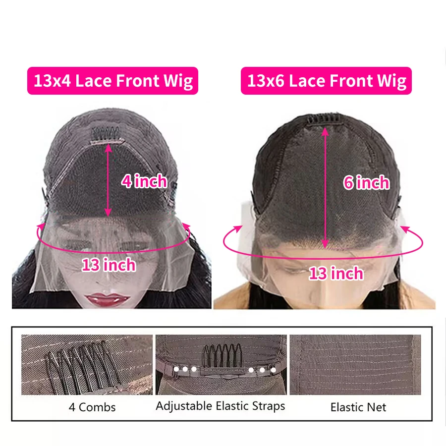 Human Hair Wig Straight Lace Front Wig 13x4 13x6 Human Hair Wigs for Women Peruvian Human Hair Remy Transparent HD 13x6 Lace Frontal Wigs