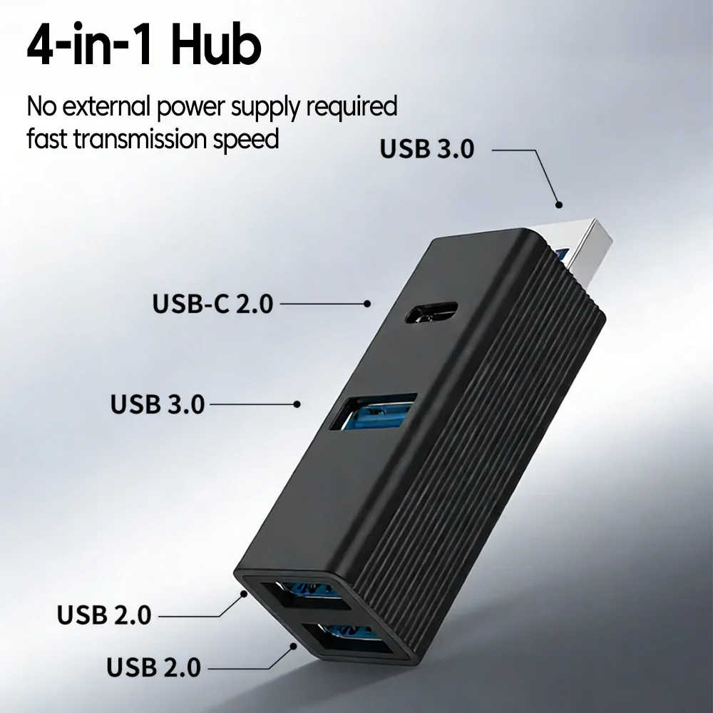 Versatile High-Speed 4-Port USB Hub Splitter