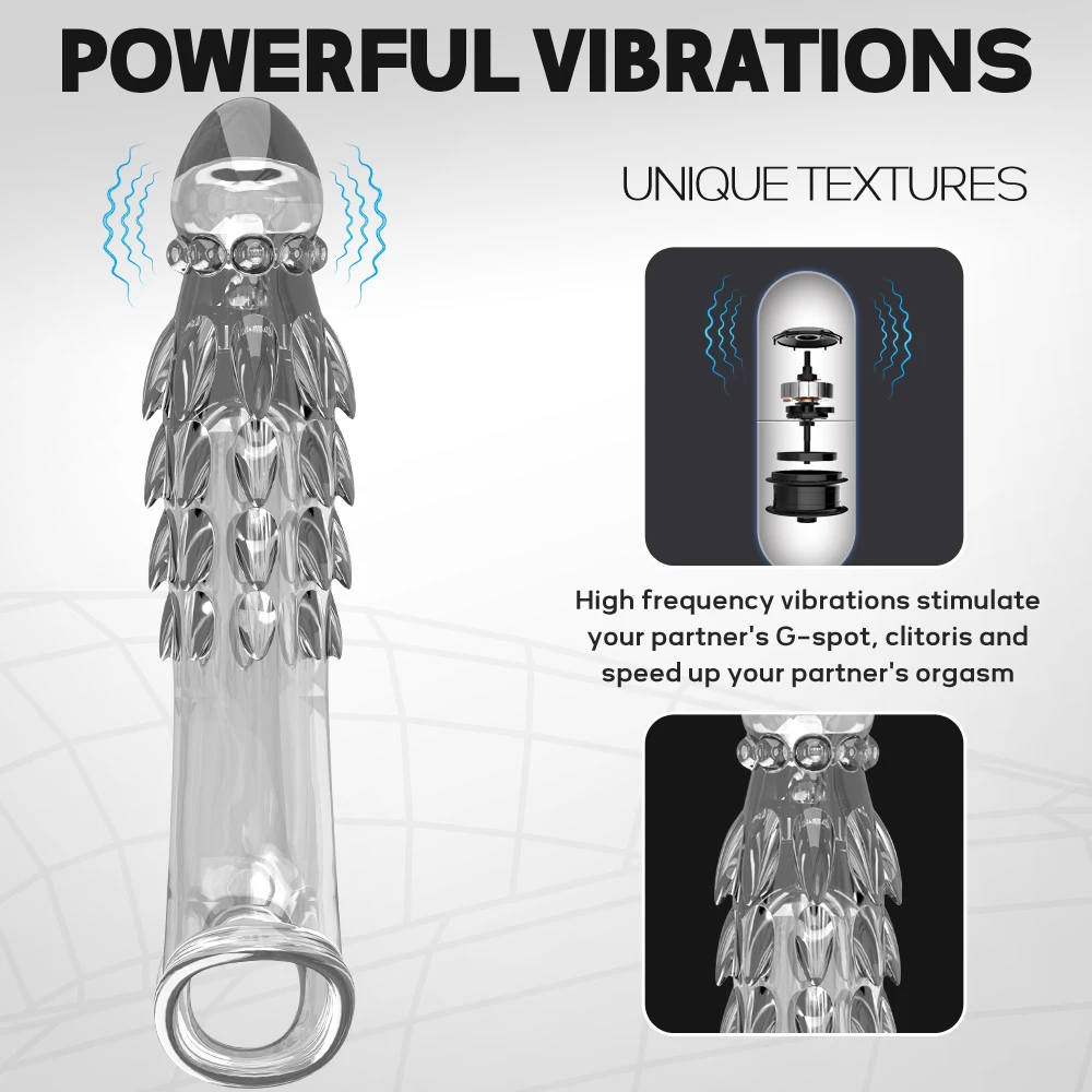 Penis Sleeve Extensions Mnner Kondome Erweiterung Verzgerung Vibratoren  Kristall Penis Cock Ring Vibrierende Penis Abdeckung Sex Spielzeug Fr  Mnner - AliExpress 66