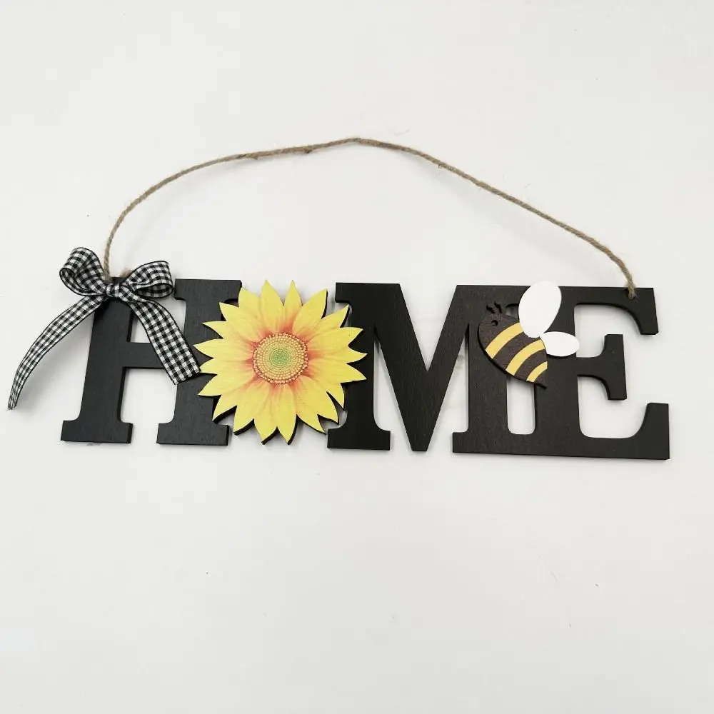 

Hanging Wall Bee Kind Sign Wooden Sunflower Print Sunflower&Bee Hanging Sign Door Decor Lightweight Garden Wall Decor Sign Home