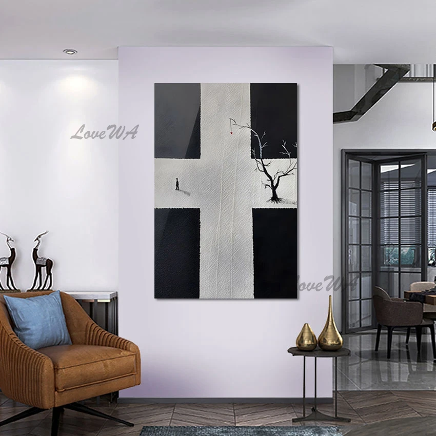 

Canvas Picture Frameless Artwork Simple Tree Modern Abstract African Paintings Art Crafts Wall Decorations For Living Room
