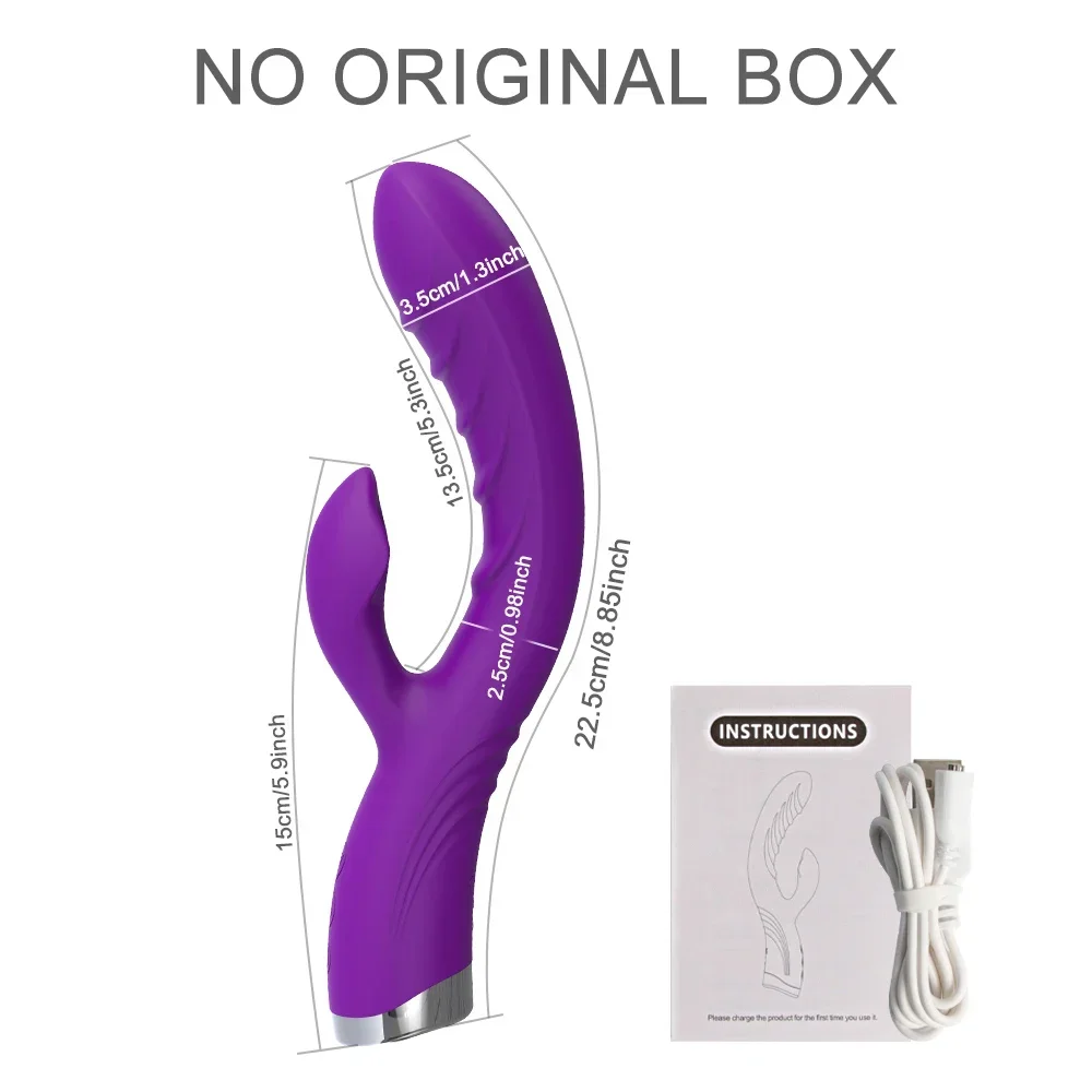 Powerful Vibrator for Women 2 in 1 Clitoris and G-Spot Stimulator Dildo Vibro Wand Sex Toys Female Masturbation Adults Sex Shop