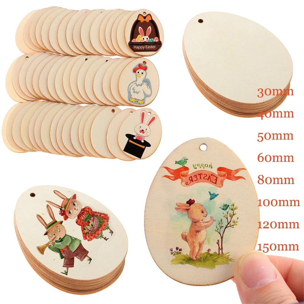 Wood Easter Ornaments Decorations for Party Wedding
