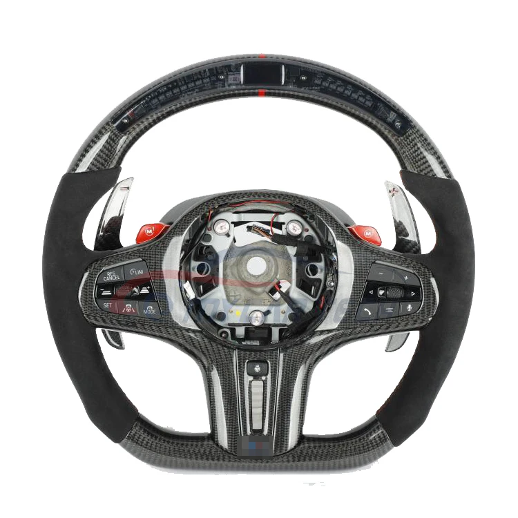 

Led Racing Car M Sport Steering Wheel For Bmw F15 X5 F16 X6 M2 M3 M4 F30 Carbon Fiber Steering Wheel Full leather available