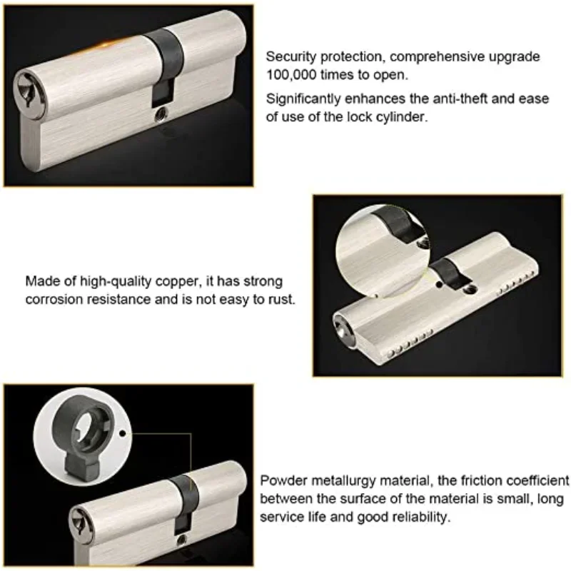 Customize The Same Key To Open All Cylinder 5pcs Keys Doors European Standard Anti-theft Door Lock door lock cylinder