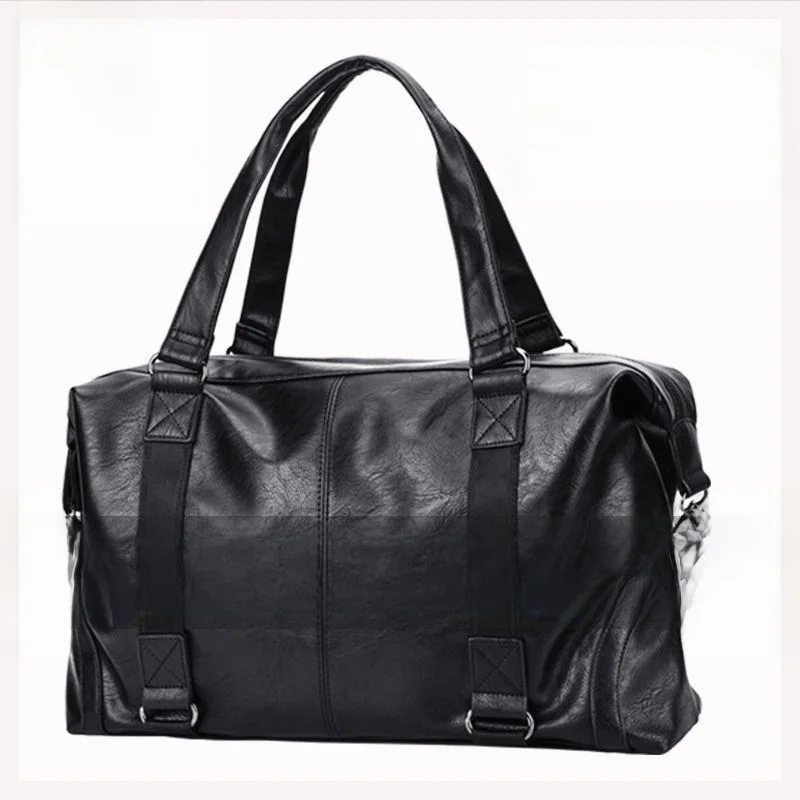 Men's Leather Travel Bag Large Capacity Handbag for Business Trips And Vacations with Shoulder Strap And Handle Free Shipping