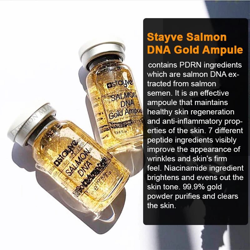 8ml Salmon DNA Gold Ampoule Skin Booster Serum Stayve BB Cream Glow Beginner Starter Kit Korea Face Skin Care Essence Foundation 2