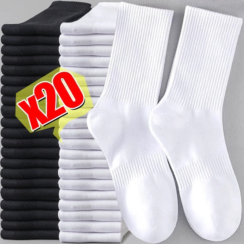 1/10Pairs Men Cotton New Style White Socks 1