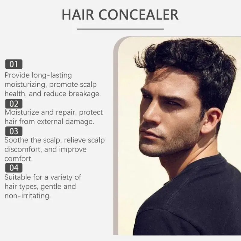 Hair Concealer Waterproof Root Coverage Fuller Powder Sweatproof Hairline Enhancing Powder for Thinning and Fine Hair