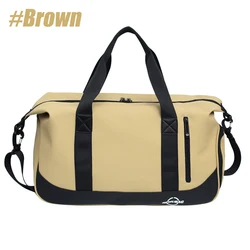 Durable Waterproof Gym & Travel Duffle Bag with Shoe and Wet Clothes Compartments (Brown)