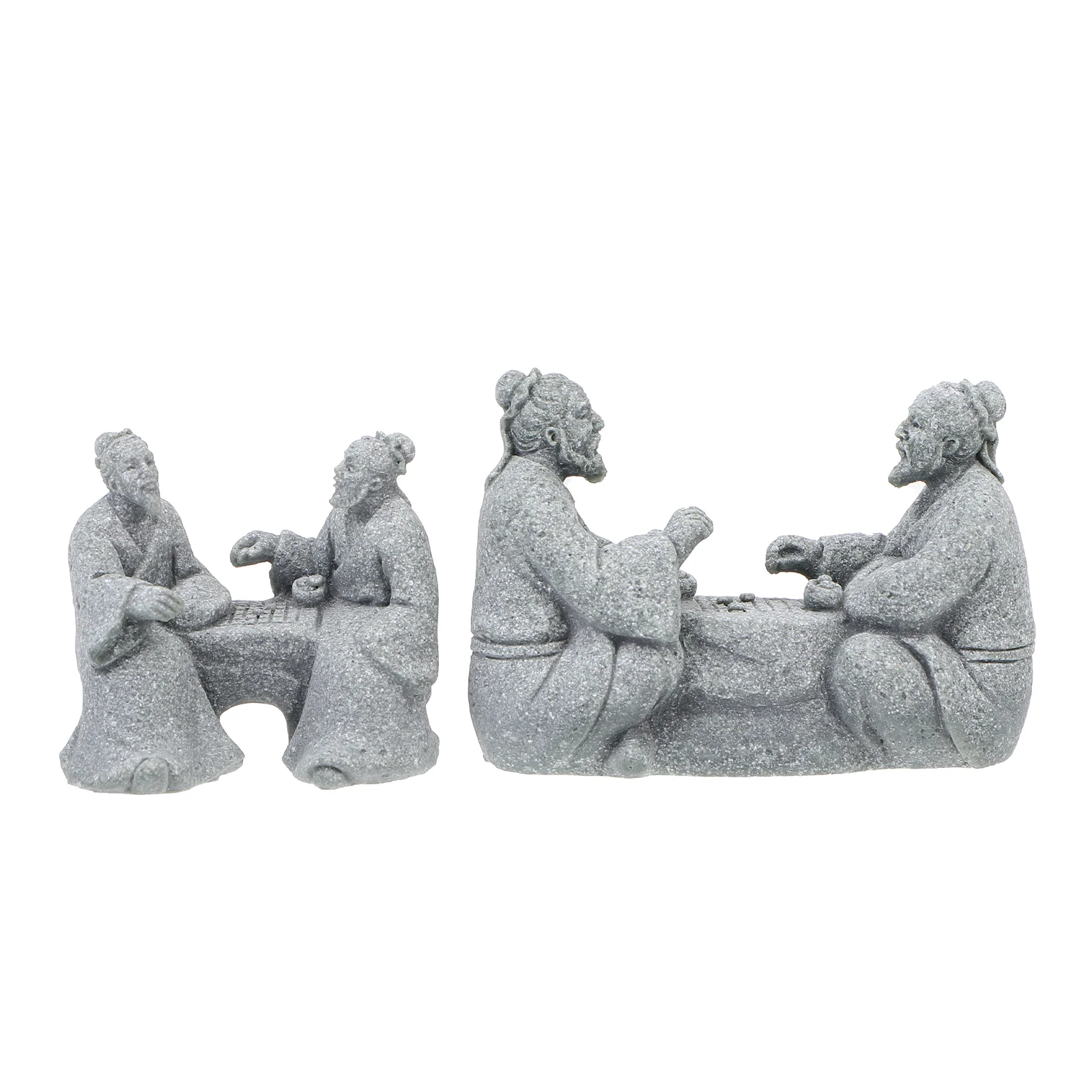 

Old Couple Ornaments Bonsai Decoration Mini Craft Home Chic Sandstone Yoga Accessories for