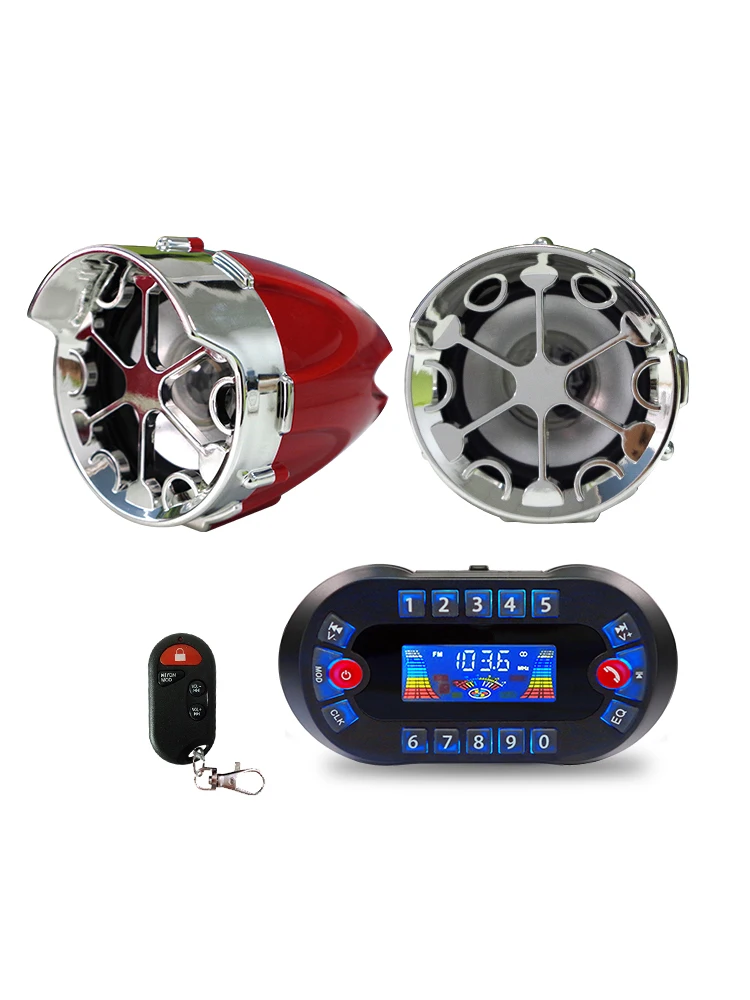 Motorcycle Speaker Motorcycle Bluetooth Speaker Amplifier Output 2.1A Music MP3 Player Burglar Alarm Siren USB Stereo Loud Speaker FM Radio MT730 For Portable Radio Portable Speaker Motorcycle Speaker
