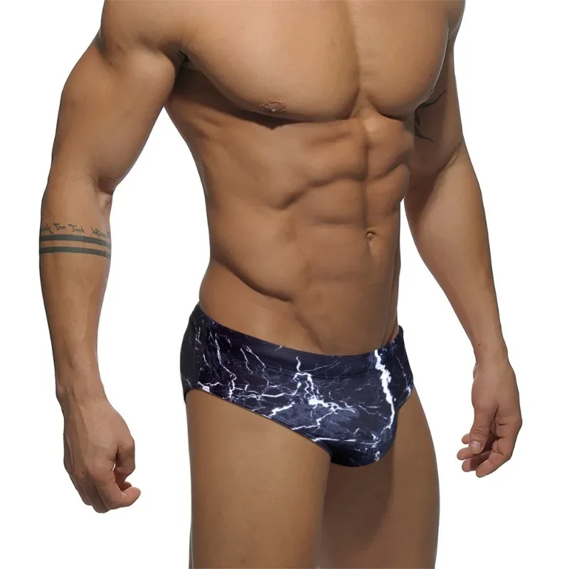 Summer Mens Board Shorts Swimsuit Briefs Sexy low-waisted Swimming Bikini Shorts Breathable Quick Dry Beach Surfing Swim Trunks