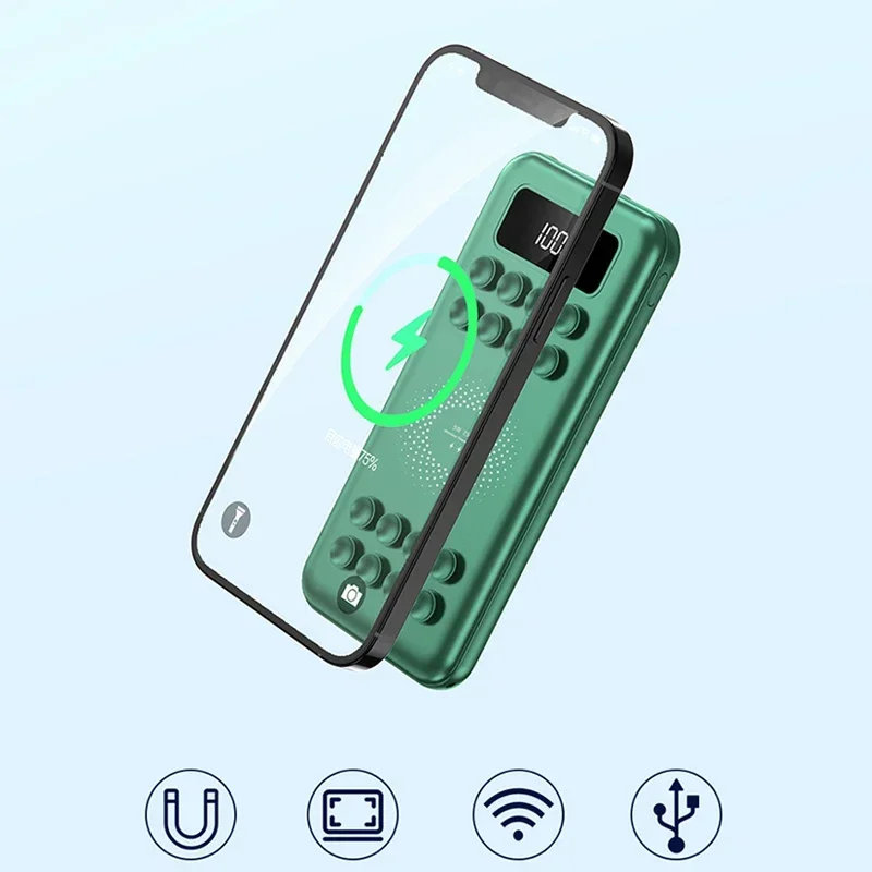 With Cable Wireless Power Bank 20000mAh For IPhone 14 13 Samsung Huawei Xiaomi Portable External Powerbank 3