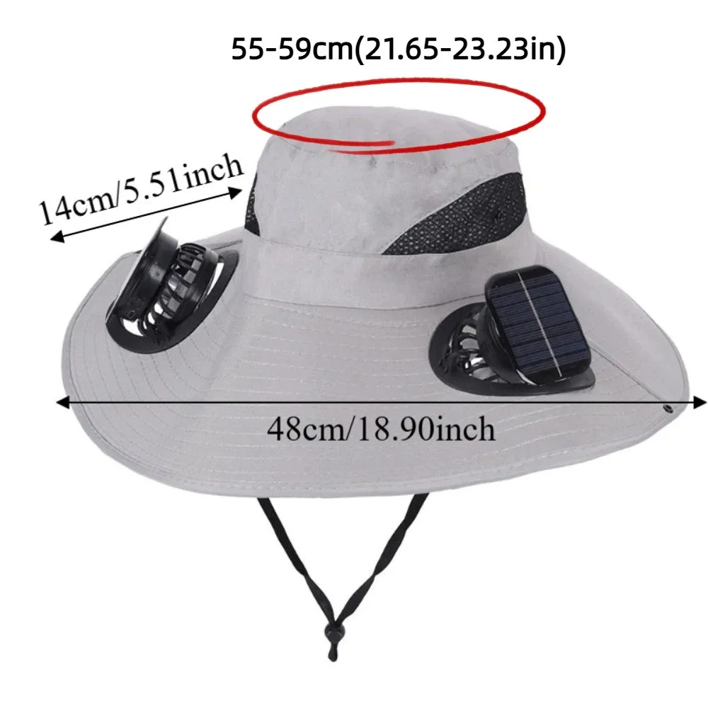 편리한 듀얼 팬 태양광 팬 모자 3단 속도 조절 UV 차단 넓은 챙 햇빛 가리개 모자 가볍고 휴대 가능한 쿨링 낚시꾼 모자 스포츠