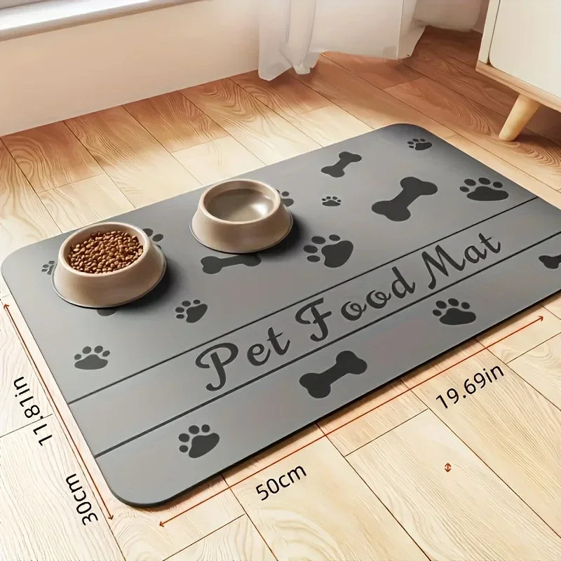 Pet Feeding Mat Waterproof Absorbent Quick Dry Placemat For Food And Water Bowl With Rubber Backing For Dog And Cat
