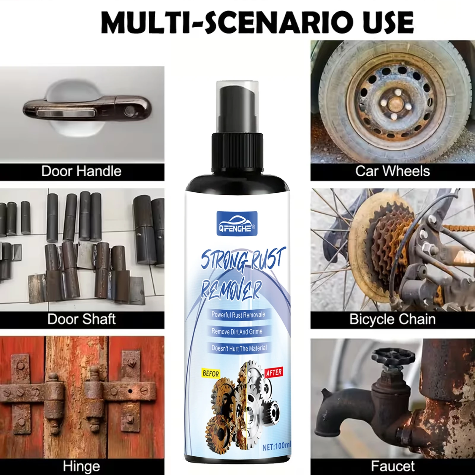Multi-purpose Metal Polishing Spray-Rust Remover for Cars Motorcycles RVs Stainless Steel Kitchenware Restore Luster