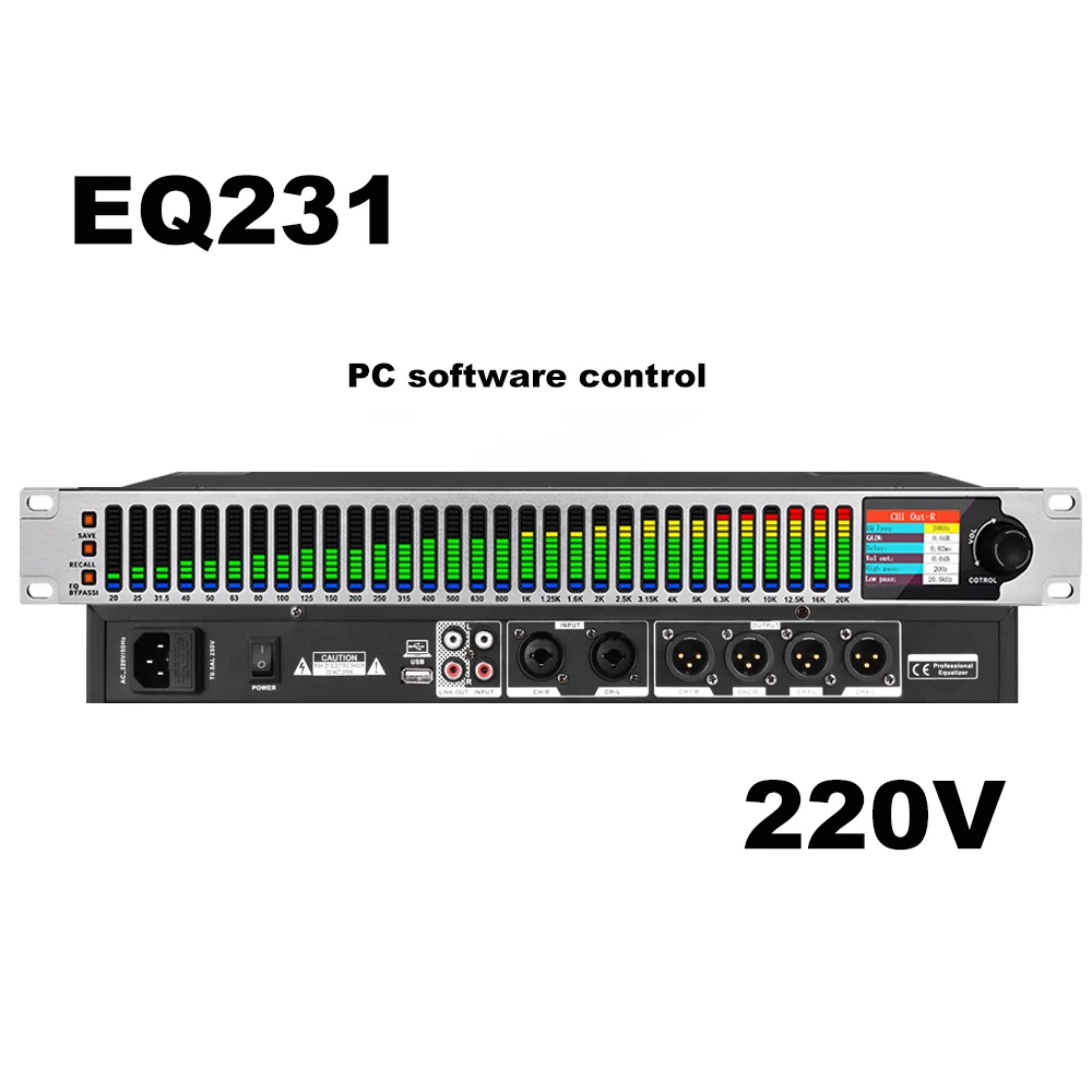 31-Band Digital Equalizer – Stereo Graphic EQ With Remote, LED Spectrum, Coaxial/Optical Inputs | Studio & Home Audio