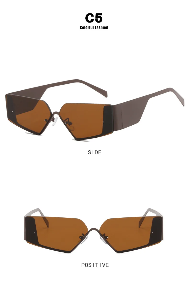 Unisex lässig Strand Sommerferien alltägliche Accessoires trend iges Design Sonnenbrille Mode tragen Gewürz Mädchen randlose Sonnenbrille – Detail 12