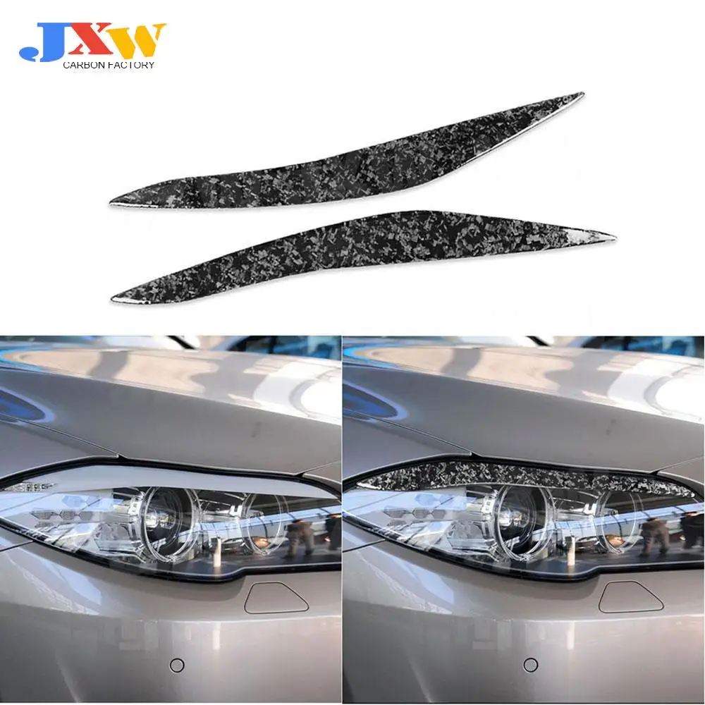 

Car Headlight Eyelids Head Lamp Light Eyebrow Covers Carbon Fiber for BMW 5 Series F10 2010-2016 Front Bumper Eyelids Styling