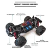 Joys Tech JT-10101 RC Monster Truck, 1:10 Scale High-Speed 4WD Off-road RC Car with Carbon Brush Perfect Toy Gift for Children 4