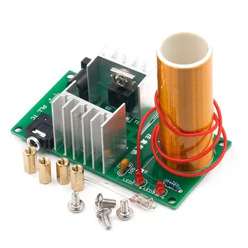 Mini Bobina di Tesla Kit Elettronico FAI DA TE DC 15-24V 15W Bobina di Musica di Tesla Altoparlante Al Plasma Kit Divertimento Arco Al Plasma Magico Giocattolo Scientifico