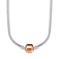 Collier en os de serpent avec perles rondes, chaîne en argent pur S925, accessoires de bricolage, collier à breloques, bijoux pour femmes, cadeaux pour la Saint-Valentin 5