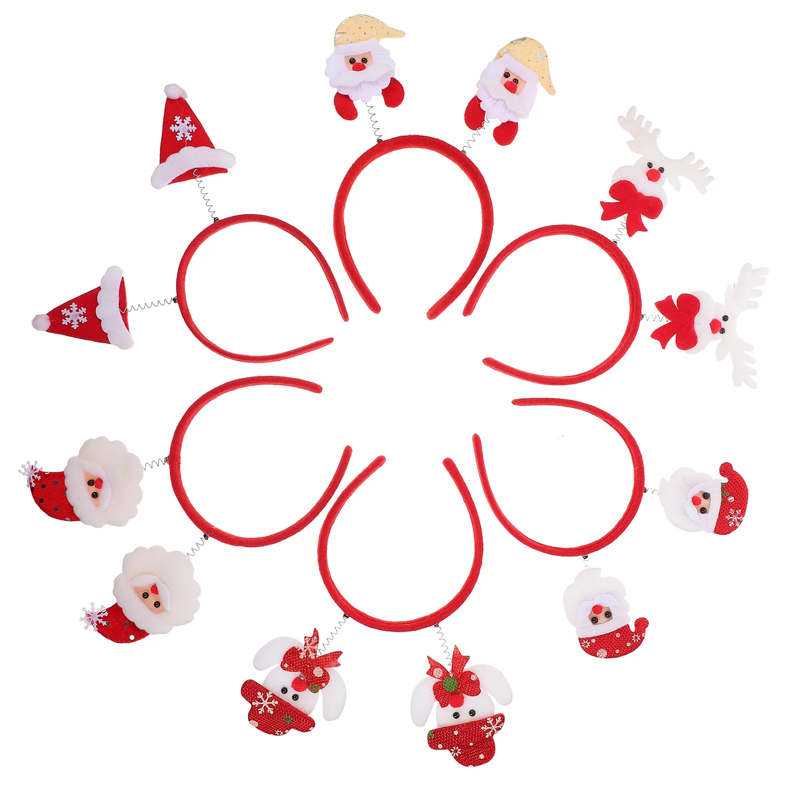 

12Pcs Kids Xmas Party Hairwear Festival Hair Hoops Cosplay Hairband Random Style