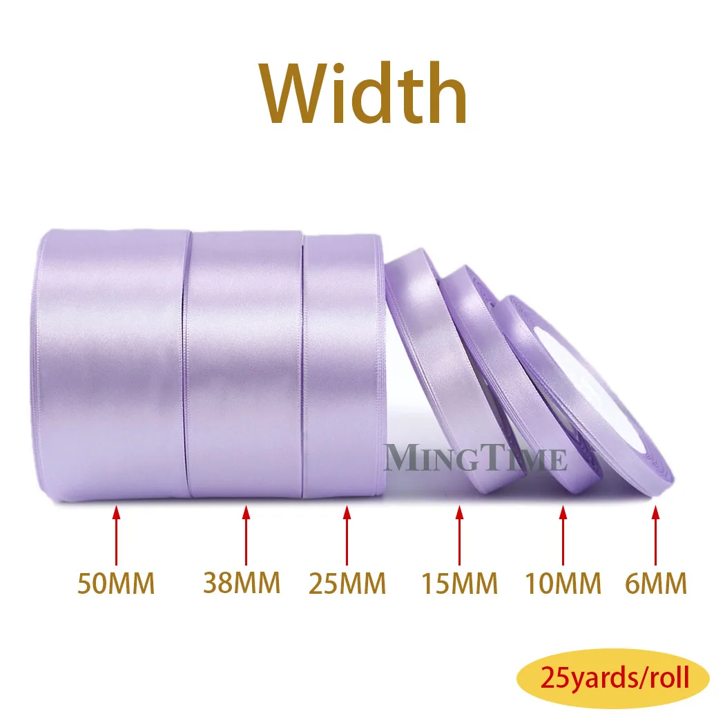 Lilac Satin Ribbon 25yards 6mm 10mm 15mm 25mm 38mm 50mm Party Decoration