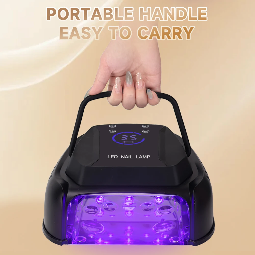 64W Cordless UV LED Nail Lamp Rechargeable Battery Manicure Nail Dryer For Curing Polish 365nm 405nm LEDs 5