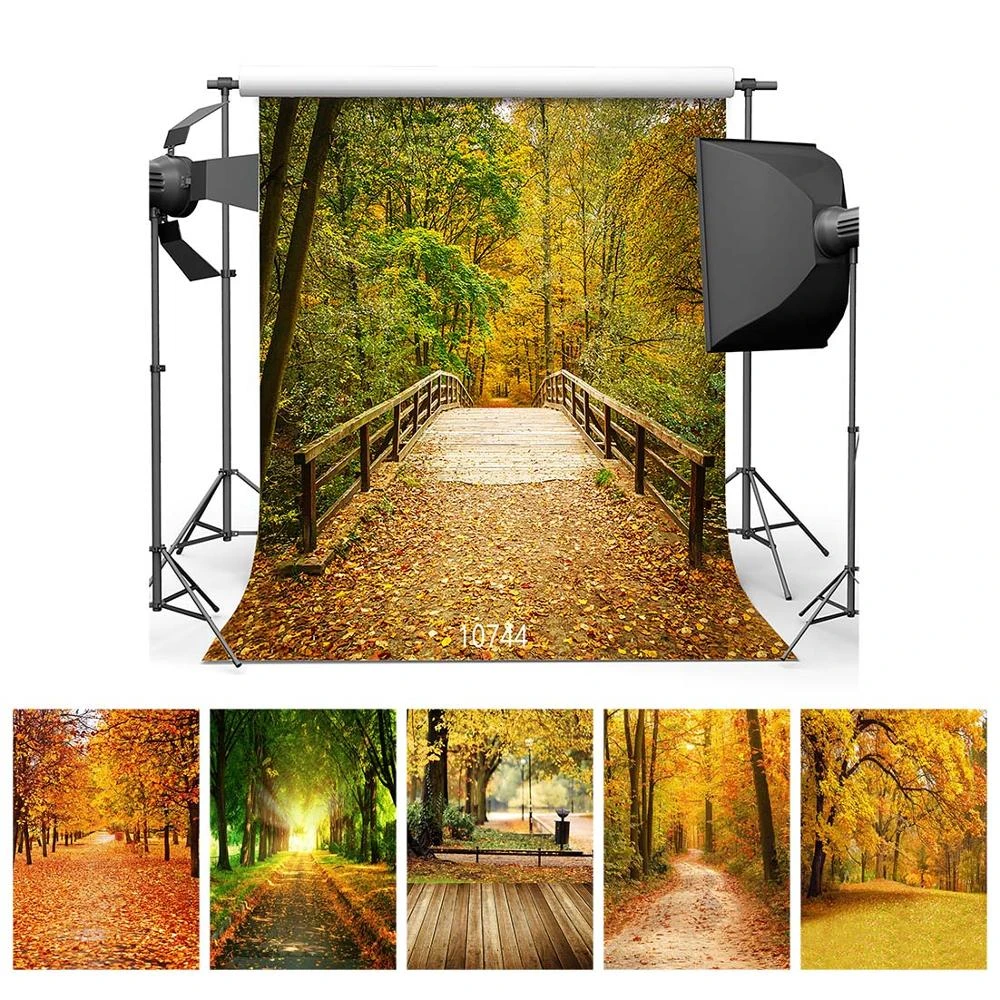 Autumn Forest Photography Backdrops Wooden Bridge Photo Background 3d Vinyl  Cloth Computer Printed For Photo Studio Photo Shoot - Backgrounds -  AliExpress