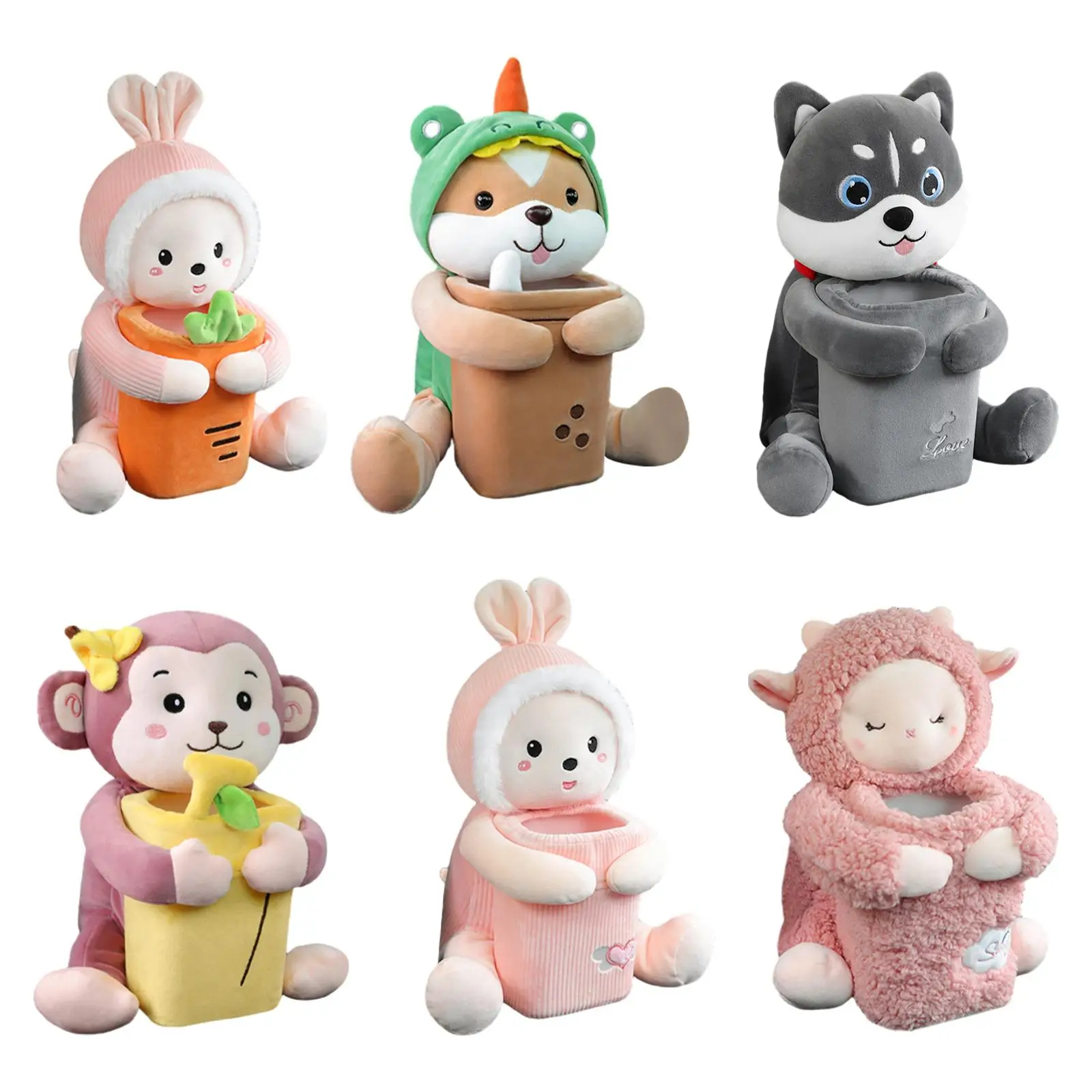 

Soft Plush Car Tissue Box Trash Bin Garbage Can Tissue Case Decoration