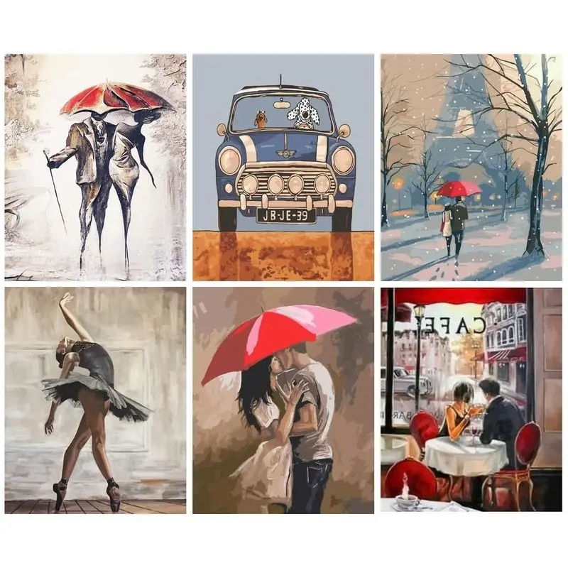 

GATYZTORY 40x50cm Paint By Numbers couple DIY Painting By Numbers On Canvas Landscape Frameless Digital Hand Painting Home Decor