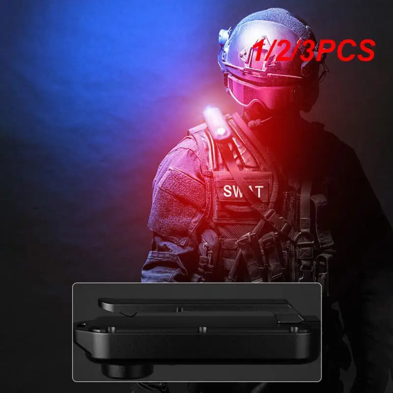 

1/2/3PCS Red Blue Shoulder Police Light with Clip USB Type-C Rechargeable Taillight Helmet Lamp Flashlight Keychain