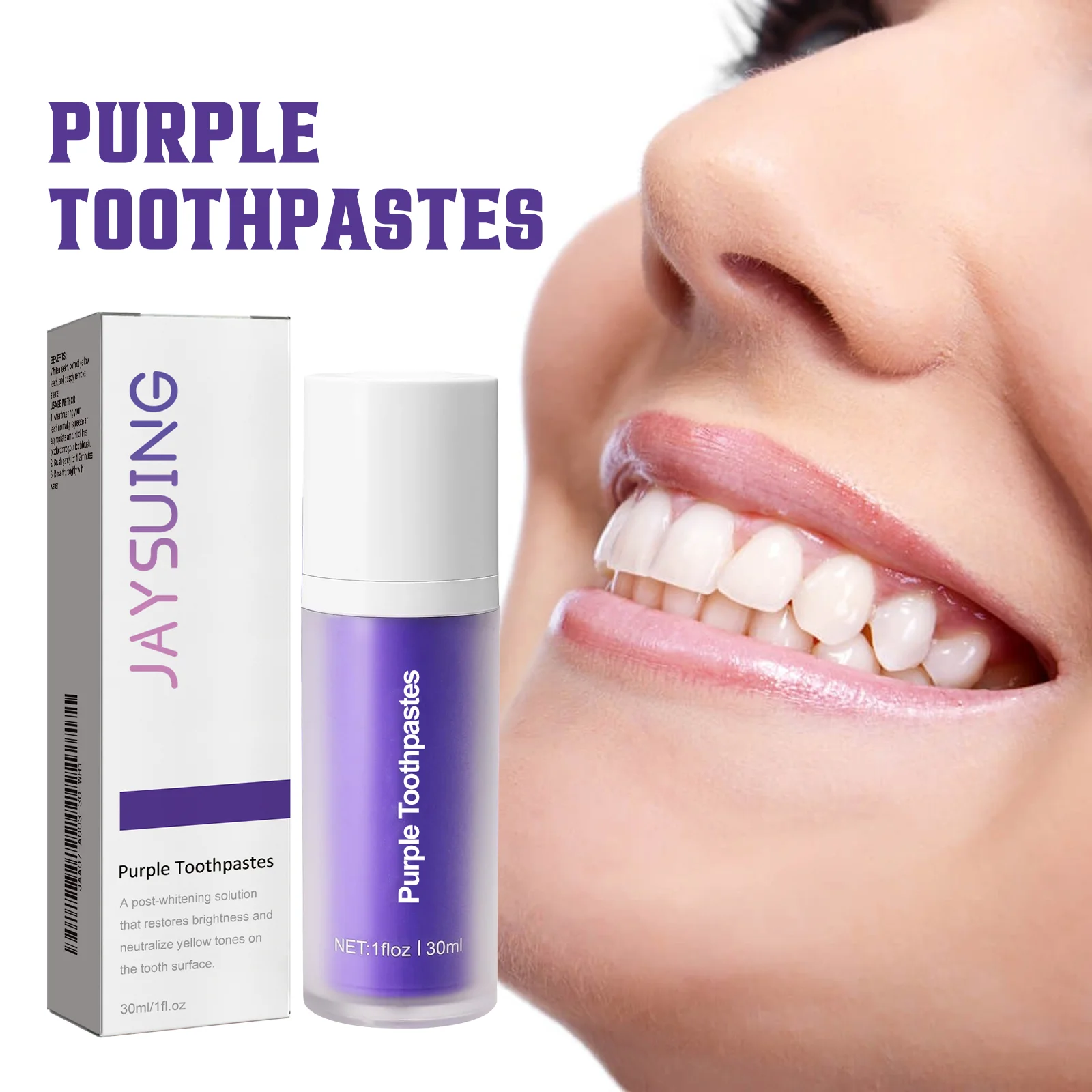 Toothpaste Teeth Removing Deep Smoke Stains Gingiva Protection Purple Orthopedic Cleans Oral Cavity Brightens
